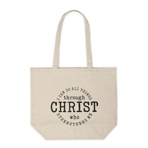 I Can Do All Things Through Christ Custom Canvas Tote Bag
